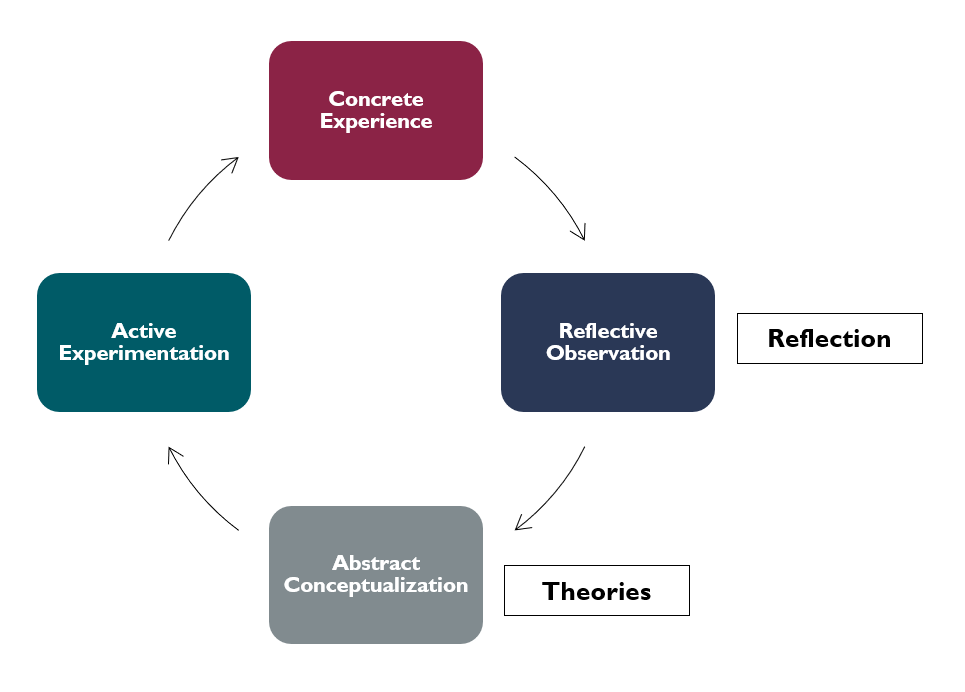 Block cycle: Concrete experience, reflective observation, abstract conceptualization and active experimentation