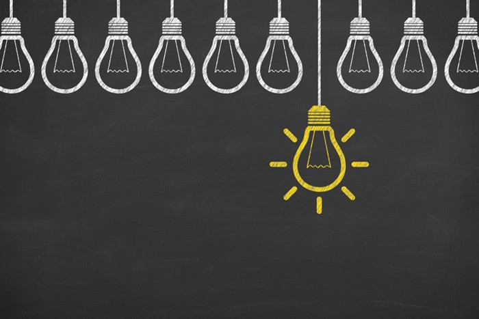 Graphic depicting lightbulbs to indicate an idea